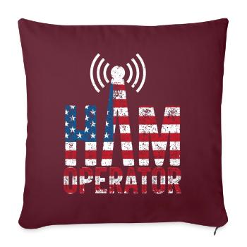 Opérateur de jambon Drapeau américain - Housse de coussin décorative 45 x 45 cm - bordeaux - Devant
