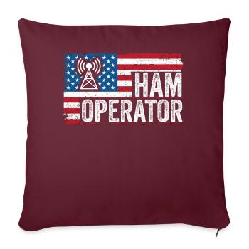 Opérateur de jambon Drapeau américain - Housse de coussin décorative 45 x 45 cm - bordeaux - Devant