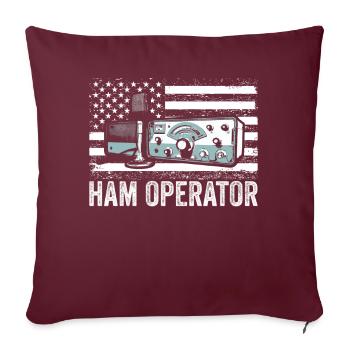 Opérateur de jambon Drapeau américain - Housse de coussin décorative 45 x 45 cm - bordeaux - Devant