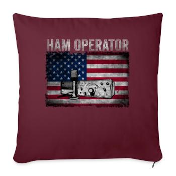 Opérateur de jambon Drapeau américain - Housse de coussin décorative 45 x 45 cm - bordeaux - Devant