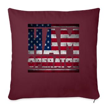 Opérateur de jambon Drapeau américain - Housse de coussin décorative 45 x 45 cm - bordeaux - Devant