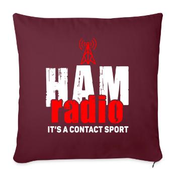 Radio amateur C’est un sport de contact - Housse de coussin décorative 45 x 45 cm - bordeaux - Devant