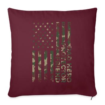 Daddy Hero Protector Patriotische Amerikanische - Sofakissenbezug 45 x 45 cm - Burgunderrot - Vorne
