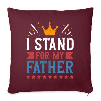 Je défends le cœur fier de mon père - Housse de coussin décorative 45 x 45 cm - bordeaux - Devant