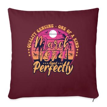 Mars 1974 anniversaire 1974 Retro 1974 Mars - Housse de coussin décorative 45 x 45 cm - bordeaux - Devant