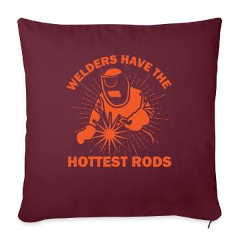 Les soudeurs ont la silhouette de soudeur de tiges les plus chaudes - Housse de coussin décorative 45 x 45 cm - bordeaux - Devant