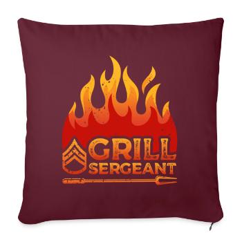 Grill Sergeant Flame Decor Proud Dad Griller - Sofakissenbezug 45 x 45 cm - Burgunderrot - Vorne