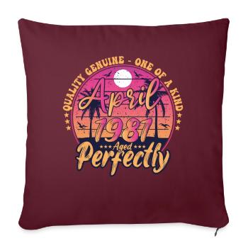 Avril 1981 anniversaire 1981 Retro 1981 Avril - Housse de coussin décorative 45 x 45 cm - bordeaux - Devant