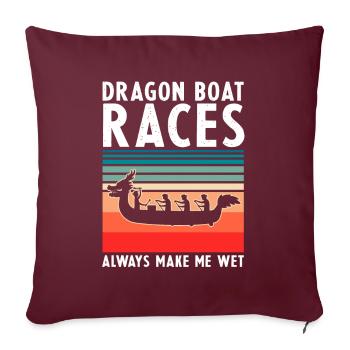 Course de bateaux chinois pour les entraîneurs de bateaux-dragons - Housse de coussin décorative 45 x 45 cm - bordeaux - Devant