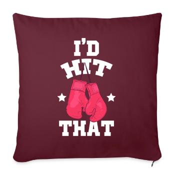 J’avais frappé ces gants de frappe sports de combat - Housse de coussin décorative 45 x 45 cm - bordeaux - Devant