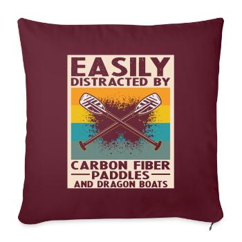 Course de bateaux chinois pour les entraîneurs de bateaux-dragons - Housse de coussin décorative 45 x 45 cm - bordeaux - Devant