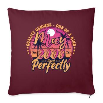 Mai 2006 anniversaire 2006 Retro 2006 Mai - Housse de coussin décorative 45 x 45 cm - bordeaux - Devant