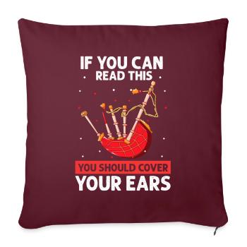 Conception de cornemuse pour Scotland Pride et cornemuse - Housse de coussin décorative 45 x 45 cm - bordeaux - Devant