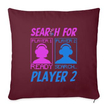 Gamer Girl Gaming Boy Jeux multijoueurs Jeux - Housse de coussin décorative 45 x 45 cm - bordeaux - Devant