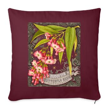 Papillon lilas ancienne illustration botanique - Housse de coussin décorative 45 x 45 cm - bordeaux - Devant