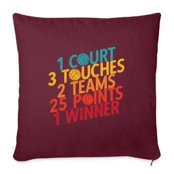 Volleyballer Spruch Für Volleyballspiel Volleyball - Sofakissenbezug 45 x 45 cm - Burgunderrot - Vorne