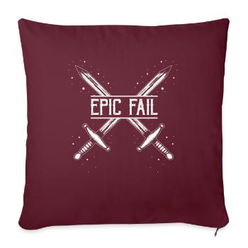 Citation de jeu de rôle fantastique pour le combat à l’épée - Housse de coussin décorative 45 x 45 cm - bordeaux - Devant