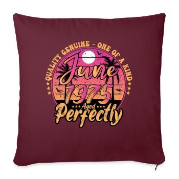 Juin 1975 anniversaire 1975 Retro 1975 Juin - Housse de coussin décorative 45 x 45 cm - bordeaux - Devant