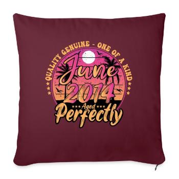 Juin 2014 anniversaire 2014 Retro 2014 Juin - Housse de coussin décorative 45 x 45 cm - bordeaux - Devant