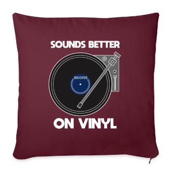 Sonne mieux sur le collectionneur de disques vinyles vinyles - Housse de coussin décorative 45 x 45 cm - bordeaux - Devant