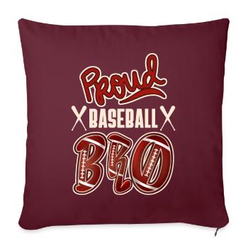 Proud Baseball-Brother, American Baseball Design - Sofakissenbezug 45 x 45 cm - Burgunderrot - Vorne