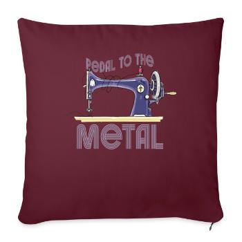Pedal zur Metallnähmaschine - Sofakissenbezug 45 x 45 cm - Burgunderrot - Vorne