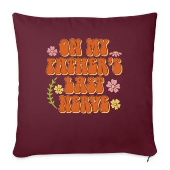 Sur la dernière fleur hippie nerveuse de mon père - Housse de coussin décorative 45 x 45 cm - bordeaux - Devant