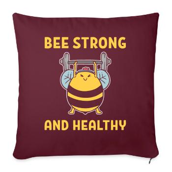 Haltérophile fort et sain - Housse de coussin décorative 45 x 45 cm - bordeaux - Devant