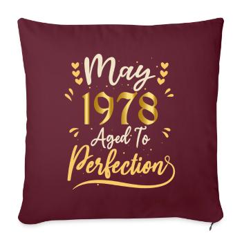 Mai 1978 Mai anniversaire May 1978 - Housse de coussin décorative 45 x 45 cm - bordeaux - Devant