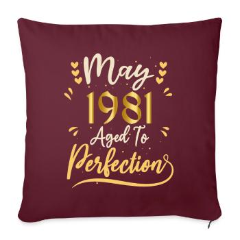 Mai 1981 Mai-Jubiläum Mai 1981 - Sofakissenbezug 45 x 45 cm - Burgunderrot - Vorne
