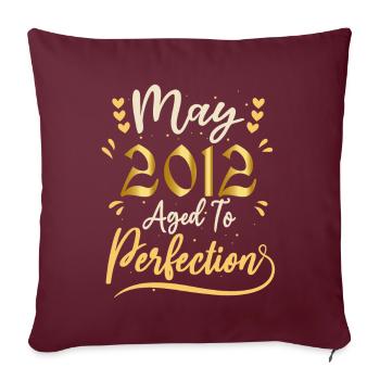 Mai 2012 Mai anniversaire May 2012 - Housse de coussin décorative 45 x 45 cm - bordeaux - Devant