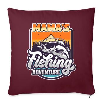 Pêche, pêche, pêche aventure Maman Saying - Housse de coussin décorative 45 x 45 cm - bordeaux - Devant
