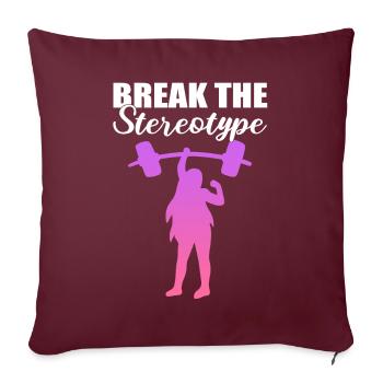 Haltérophile Fille Haltérophile - Housse de coussin décorative 45 x 45 cm - bordeaux - Devant