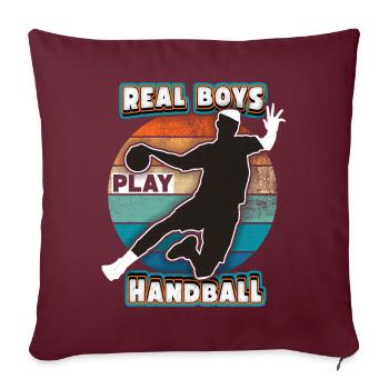 Handball Joueur De Handball, Dicton Sportif, Arc-en-ciel - Housse de coussin décorative 45 x 45 cm - bordeaux - Devant
