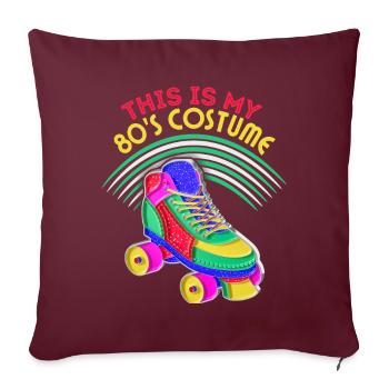 Patins à roulettes des années 80, patinage à roulettes, dire - Housse de coussin décorative 45 x 45 cm - bordeaux - Devant