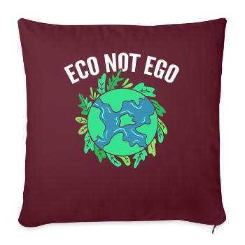 Eco Pas Ego Ecologiste - Housse de coussin décorative 45 x 45 cm - bordeaux - Devant