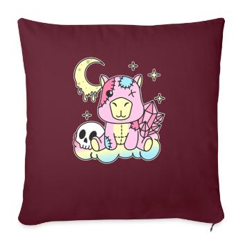 Kawaii Gothique Capybara Pastel Goth - Housse de coussin décorative 45 x 45 cm - bordeaux - Devant