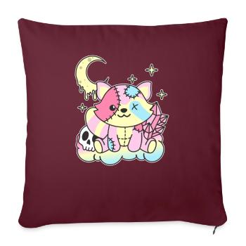 Kawaii Gothique Raton laveur Pastel Gothique - Housse de coussin décorative 45 x 45 cm - bordeaux - Devant