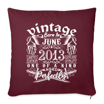 2013 Juin 2013 anniversaire June 2013 Juin - Housse de coussin décorative 45 x 45 cm - bordeaux - Devant