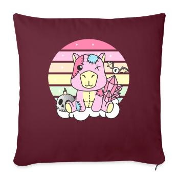 Kawaii Gothique Capybara Pastel Goth - Housse de coussin décorative 45 x 45 cm - bordeaux - Devant