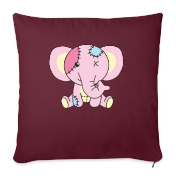Kawaii Gothique Eléphant Pastel Goth gothique - Housse de coussin décorative 45 x 45 cm - bordeaux - Devant