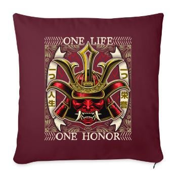 Démon Samouraï Japonais, Guerrier Samouraï, Sortilège - Housse de coussin décorative 45 x 45 cm - bordeaux - Devant