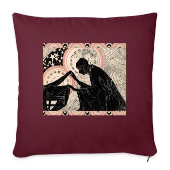 Mystère, illustration vintage, art nouveau boho - Housse de coussin décorative 45 x 45 cm - bordeaux - Devant