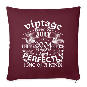 Juillet 2004 | anniversaire 2004 Vintage Juillet - Housse de coussin décorative 45 x 45 cm - bordeaux - Devant