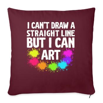 Je ne peux pas tracer une ligne droite mais je peux Art - Housse de coussin décorative 45 x 45 cm - bordeaux - Devant