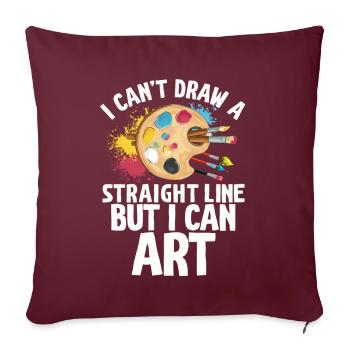 Je ne peux pas tracer une ligne droite mais je peux Art - Housse de coussin décorative 45 x 45 cm - bordeaux - Devant