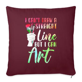 Je ne peux pas tracer une ligne droite mais je peux Art - Housse de coussin décorative 45 x 45 cm - bordeaux - Devant