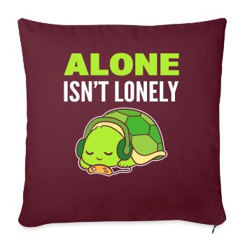 Turtle introverti mélomane - Housse de coussin décorative 45 x 45 cm - bordeaux - Devant