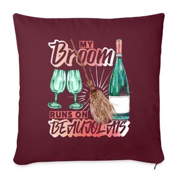 Rotwein lustiger Spruch, Redwine Beaujolais - Sofakissenbezug 45 x 45 cm - Burgunderrot - Vorne