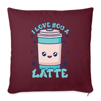 I Love You A Latte Couples Romance - Housse de coussin décorative 45 x 45 cm - bordeaux - Devant